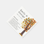 エレガント紅葉彫り木ロマン結婚ティック スタンダードカクテルナプキン (角)