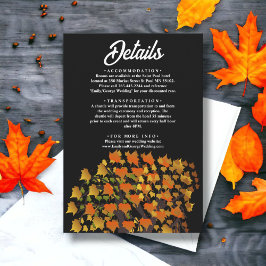 エレガント紅葉彫刻ツリーシック黒結婚の エンクロージャーカード