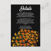 エレガント紅葉彫刻ツリーシック黒結婚の エンクロージャーカード (正面)