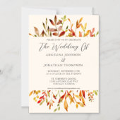 エレガント紅葉水カラー秋の結婚式 マグネット招待状 (正面)