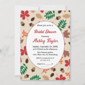 エレガント紅葉秋フローラブライダルシャワー 招待状 (正面)