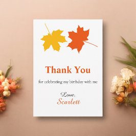 エレガント紅葉秋フローラ60誕生日 サンキューカード