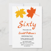 エレガント紅葉秋フローラ60誕生日 招待状 (正面)