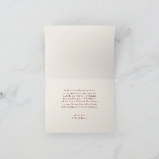 エレガント紅葉秋結婚の サンキューカード (内部)