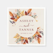 エレガント紅葉秋結婚の スタンダードカクテルナプキン (正面)