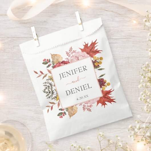 エレガント紅葉秋結婚の フェイバーバッグ (クリップ留めされた状態)