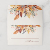 エレガント紅葉秋結婚の プレイスカード (外部開封)