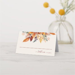 エレガント紅葉秋結婚の プレイスカード