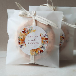 エレガント紅葉秋結婚の ラウンドシール