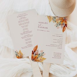 エレガント紅葉秋結婚式 プログラム ハンドファン