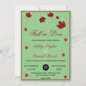 エレガント紅葉素朴セージグリーン秋の結婚式 招待状 (正面)