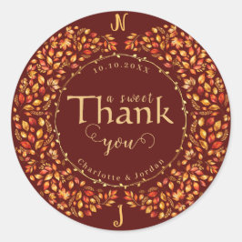 エレガント紅葉素朴テラ結婚コッタ ラウンドシール