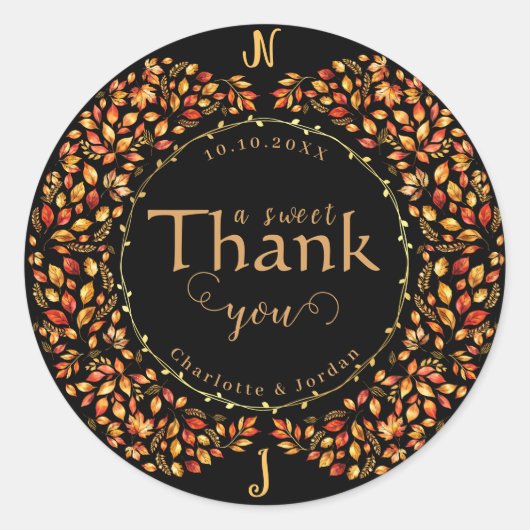 エレガント紅葉素朴テラ結婚コッタ ラウンドシール (正面)