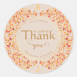 エレガント紅葉素朴テラ結婚コッタ ラウンドシール