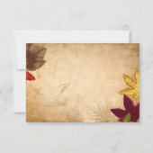 エレガント紅葉素朴秋の結婚式 出欠カード (裏面)