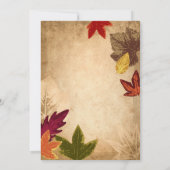 エレガント紅葉素朴秋の結婚式 招待状 (裏面)