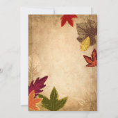 エレガント紅葉素朴秋の結婚式 招待状 (裏面)