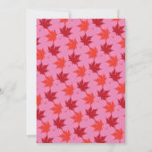 エレガント紅葉素朴赤面ピンク秋の結婚式 招待状 (裏面)