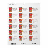 エレガント紅葉結婚式の日付の保存 ラベル (フルシート)