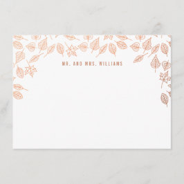 エレガント紅葉銅カスタム文具 ノートカード