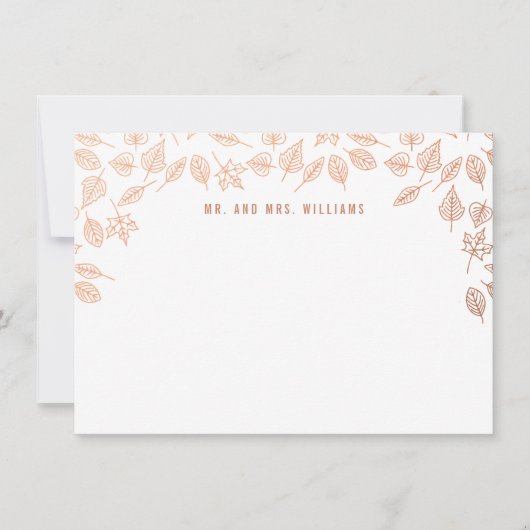 エレガント紅葉銅カスタム文具 ノートカード (正面)