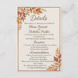 エレガント紅葉&銅台本素朴秋 エンクロージャーカード