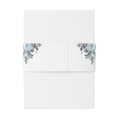 エレガント紋付きイニシャル、ほこりっぽい青フローラ 招待状ベリーバンド (裏面例)