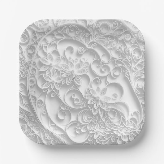 エレガント紙クリングデイジーデザイン ペーパープレート (正面)