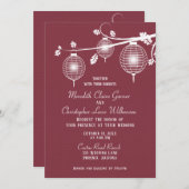 エレガント紙ランタン結婚式招待状 招待状 (正面/裏面)