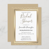 エレガント紙吹雪ブライダルシャワー予算招待状 (正面/裏面)