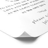 エレガント紙吹雪ブラック書道 |お気に入りテーブル ポスター (角)