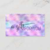 エレガント紙吹雪ホログラフィック虹色 割引カード (正面)