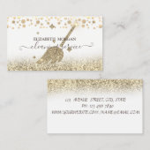 エレガント紙吹雪メイド洗浄金ゴールドグリッター 名刺 (正面/裏面)