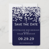 エレガント紙吹雪任意の色ネイビーブルー セーブザデート (正面)
