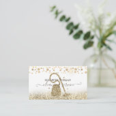 エレガント紙吹雪掃除機金ゴールドグリッター 名刺 (スタンド正面)