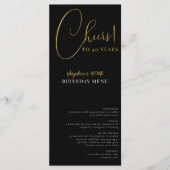エレガント紙吹雪誕生日パーティーメニュー メニュー (正面)