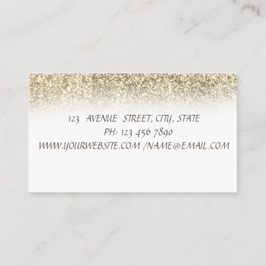エレガント紙吹雪金ゴールドグリッター清掃用具 名刺 (裏面)