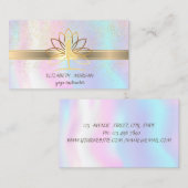 エレガント紙吹雪,ロータス,ホログラフィックヨガ 名刺 (正面/裏面)