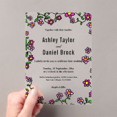 エレガント素朴お洒落フローラ結婚園 アクリル招待状 (インサイチュ (ポータブル))