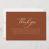 エレガント素朴なウェッ感謝していドウェディング君は錆びた サンキューカード (裏面)