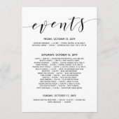 エレガント素朴なウェディングウェルカムカードと旅程カード プログラム (裏面)