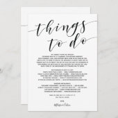 エレガント素朴なウェディングウェルカムカードと旅程カード プログラム (正面/裏面)