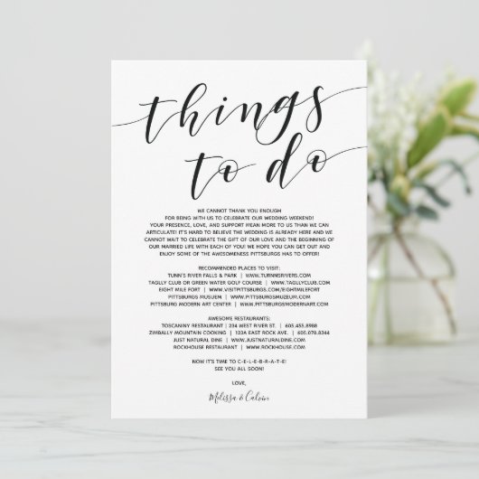 エレガント素朴なウェディングウェルカムカードと旅程カード プログラム (スタンド正面)