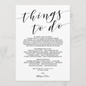 エレガント素朴なウェディングウェルカムカードと旅程カード プログラム (正面)