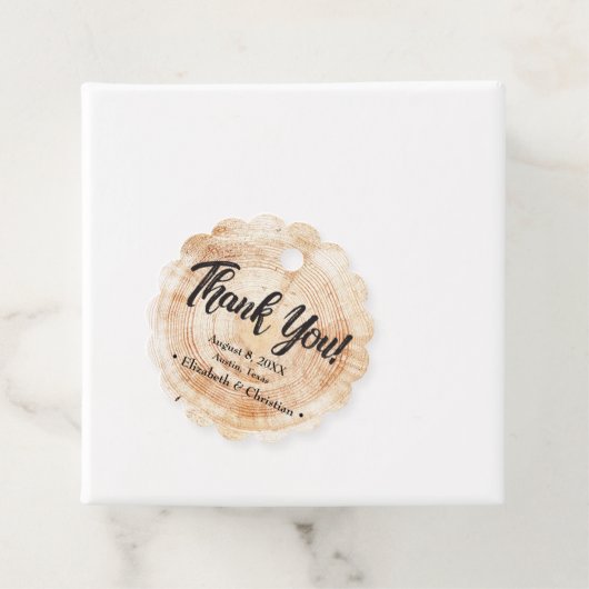 エレガント素朴なウェディングウッドカットありがとう フェイバータグ (インサイチュ)