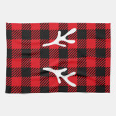 エレガント素朴なトレンディーバッファローは鹿で赤く染めた キッチンタオル (横)