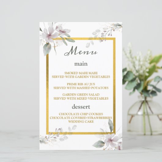 エレガント素朴ほこりっぽい白い花の水色金ゴールド (スタンド正面)