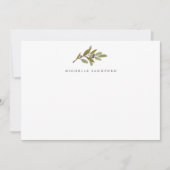 エレガント素朴オリーブブランチパーソナライズされたノートカード ノートカード (正面)