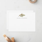 エレガント素朴オリーブブランチパーソナライズされたノートカード ノートカード (正面/裏面インサイチュ)