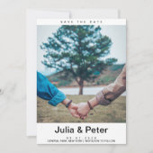 エレガント素朴カスタム写真の日付の保存 招待状 (正面)